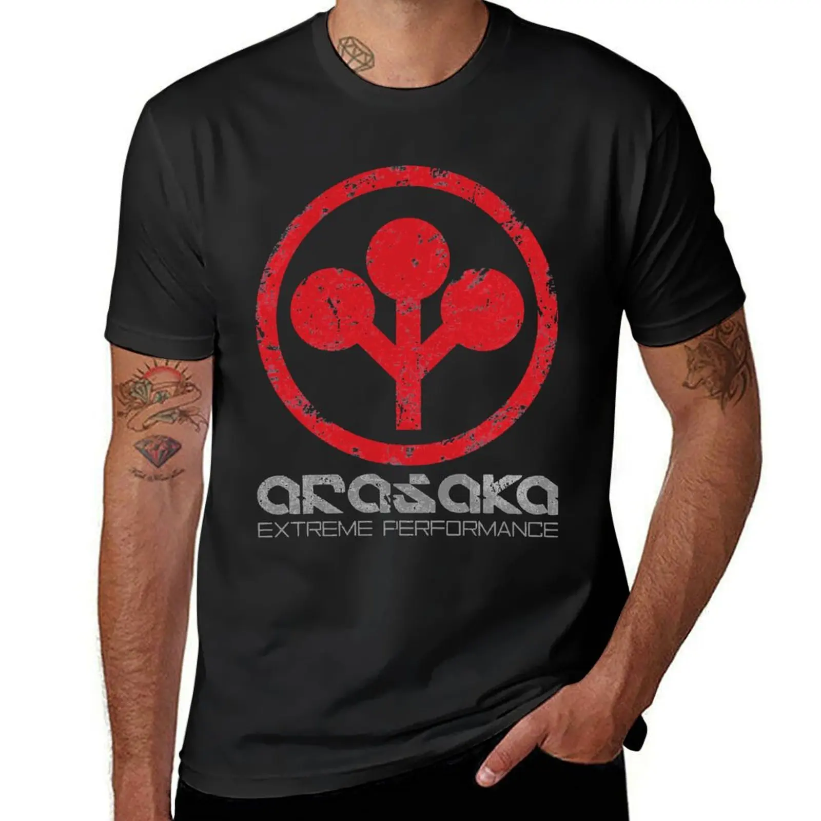 

Distressed Arasaka Corp T-Shirt tees heavyweights tops quick drying t shirts for men cotton