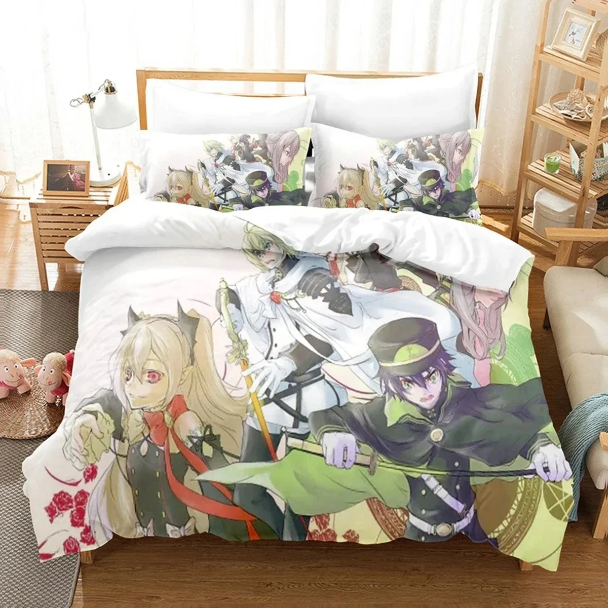 

Anime Seraph of the End Mikaela Bedding Set Boys Girls Twin Queen Size Duvet Cover Pillowcase Bed Kids Adult Home Textileextile