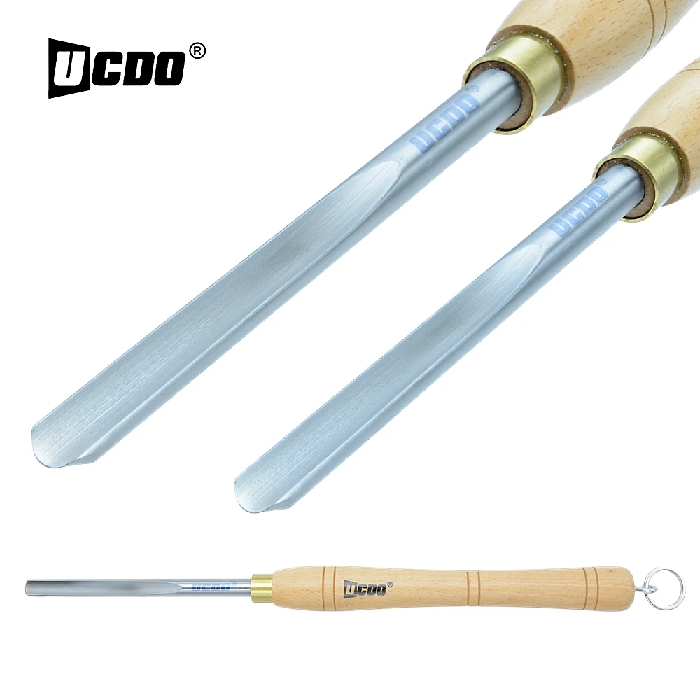 

UCDO 10/12mm Spind Gouge HSS Woodturning Tools with Walnut Handle Hanging Rings Woodworking Turning Chisels for Wood Lathe Tools