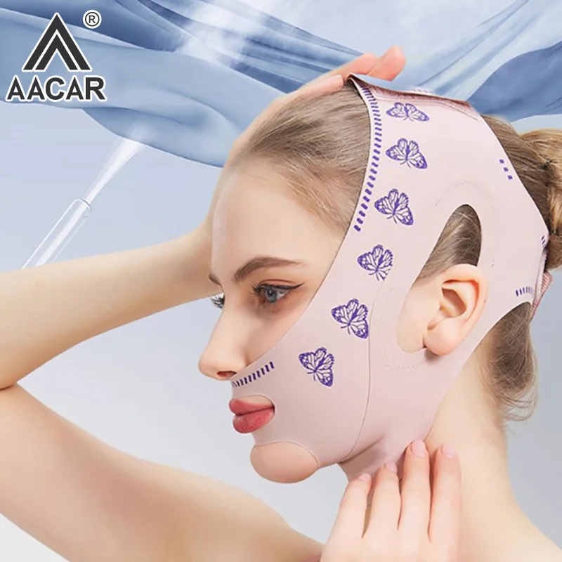 1pc Doppel Schicht Chin Up Maske V Linie Gestaltung Gesicht Masken Gesicht Sculpting Schlaf Maske Gesichts Abnehmen Strap Gesicht heben Gürtel