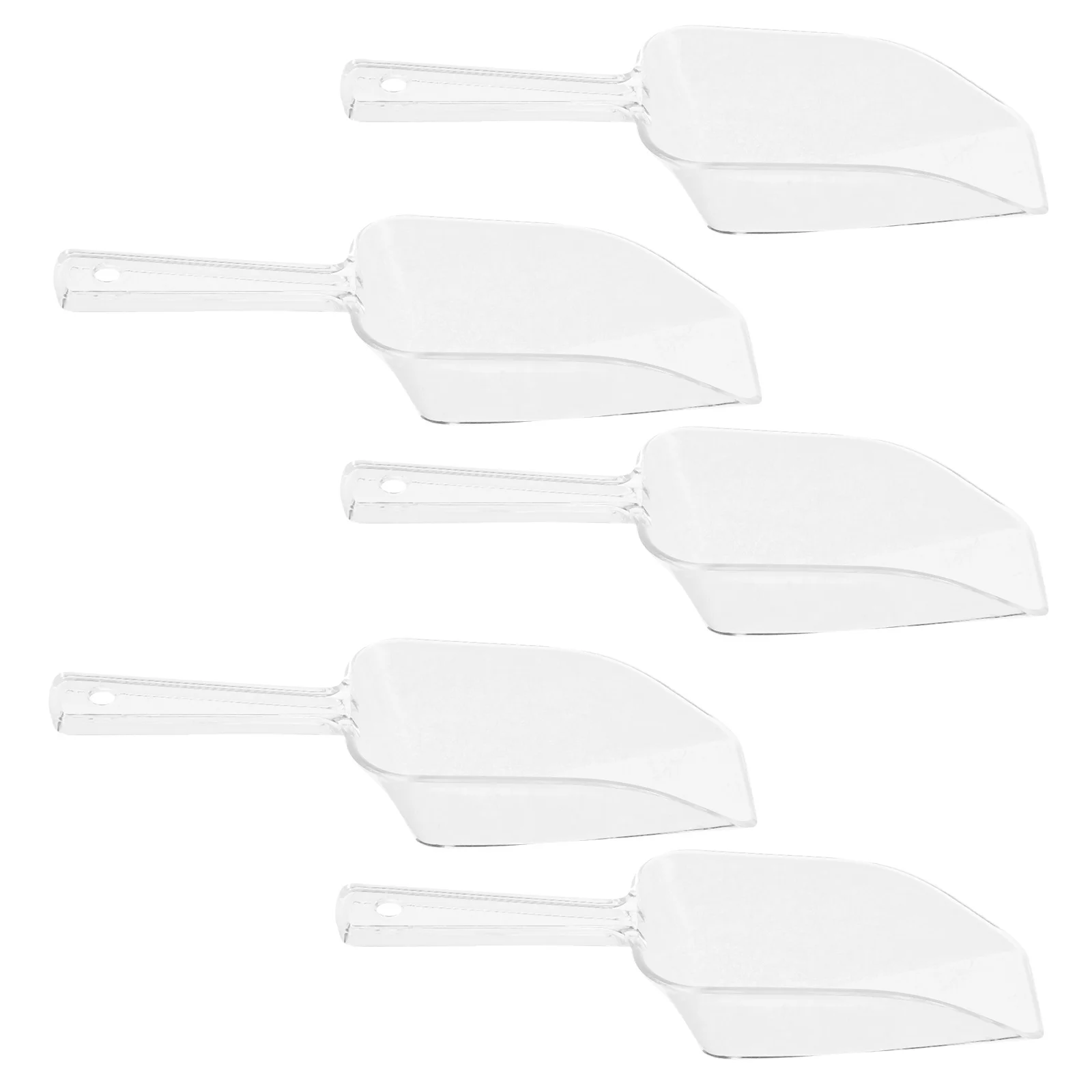 

5pcs Clear Plastic Scoop For Ice Cream Candy Dessert Buffet Measuring Cup Scooper Kitchen Serving Tool Ice Shovel Lightweight