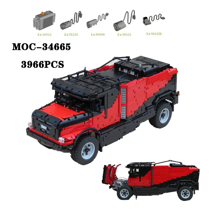 

Classic Building Block MOC-34665 Pull Truck High Difficulty Splicing Toy 3966PCS Adult and Children Toy Birthday Christmas Gift