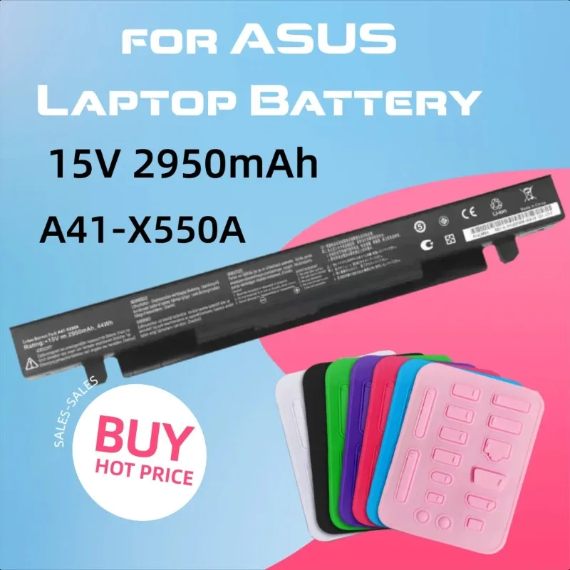 

15V 2950mAh for ASUS Y581C Y481C K550J X450V/C X550C A41-X550A Laptop Battery