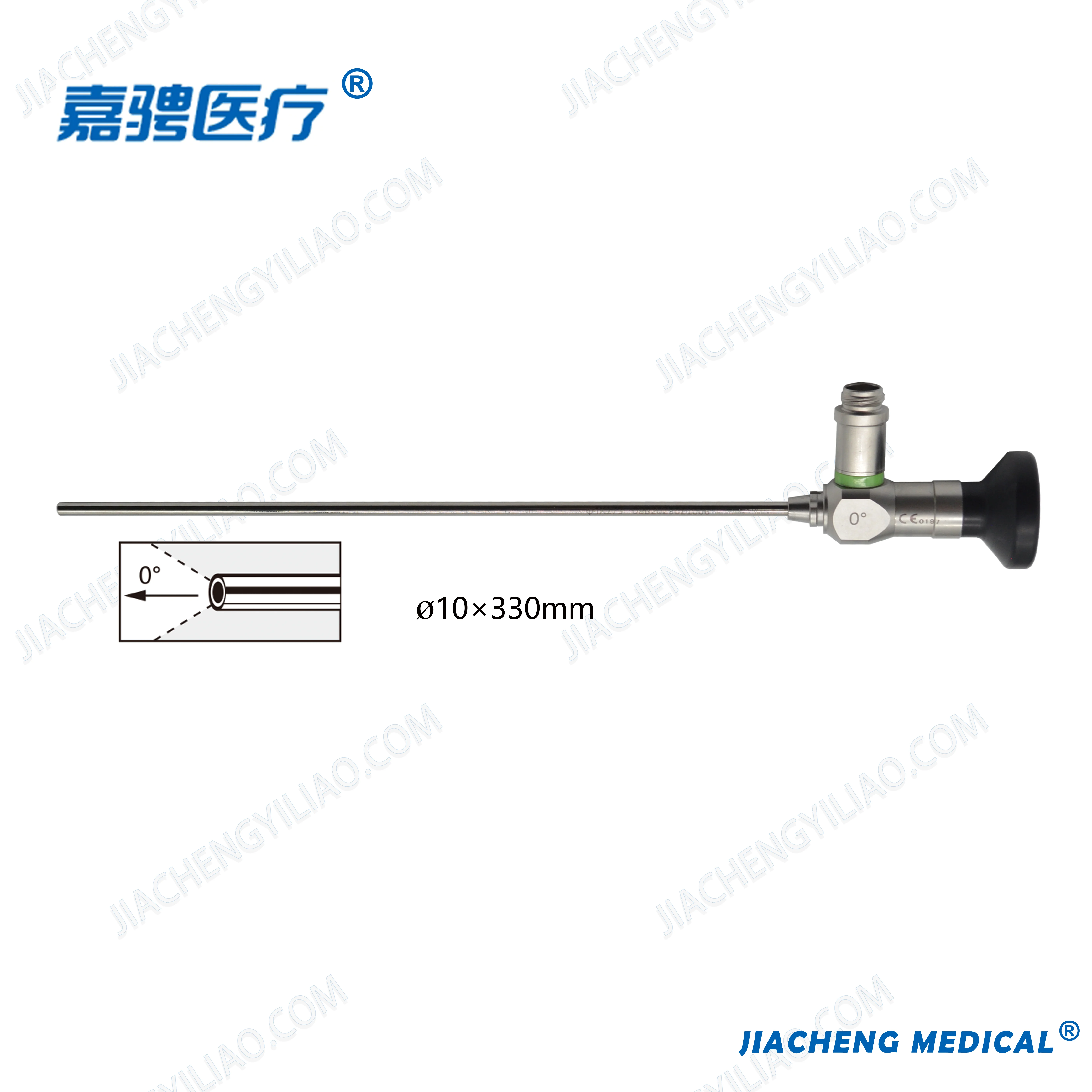 腹部内視鏡および手術用の剛性鋼材料内視鏡、0度、10x330mm