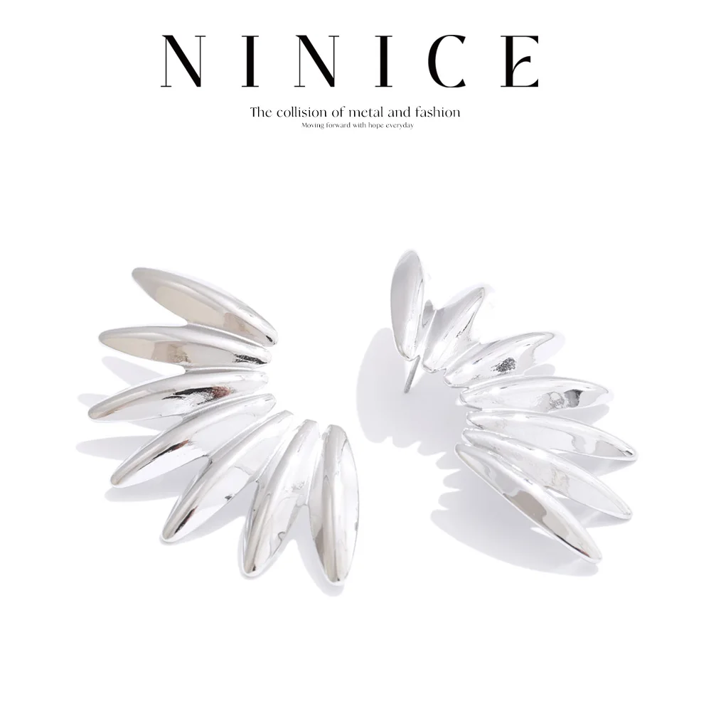 NiNice Earrings Stainless Steel Carefully Selected Jewelry Metal Geometric Waterproof Heavy-Duty Personalized Gift New Wholesale
