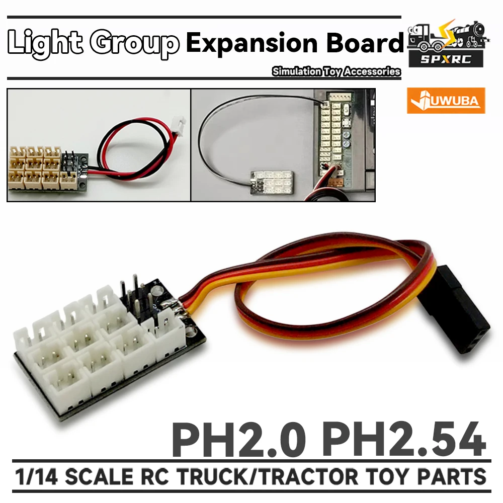 Light Group Expansion Board PH2.54 2.0 Extension Module 1 Set For 1/14 Tamiyaa RC Dump Truck SCANIAA JUWUBA DIY Toys Model Parts