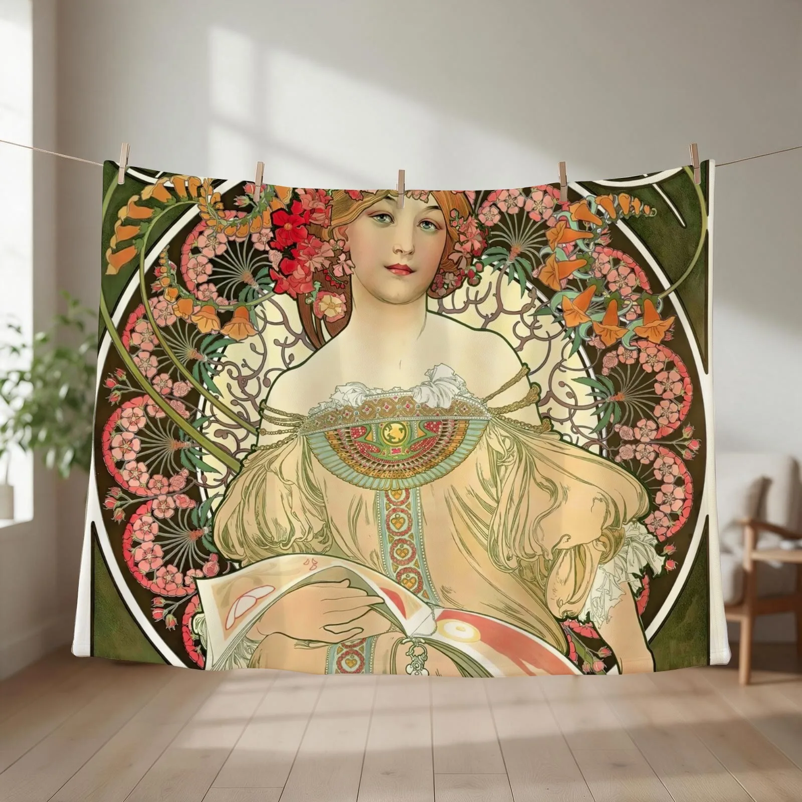 Devaneio - Alphonse Mucha 1897 Throw Blanket Bed Multi-Purpose For Baby Blankets Sofas Of Decoration Blankets