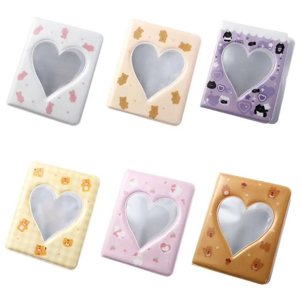 

Cute Cartoon Bear Photo Album Ins Waterproof Hollow Picture Storage Case Anti-scratch Pastic Love Heart Photo Album protecting