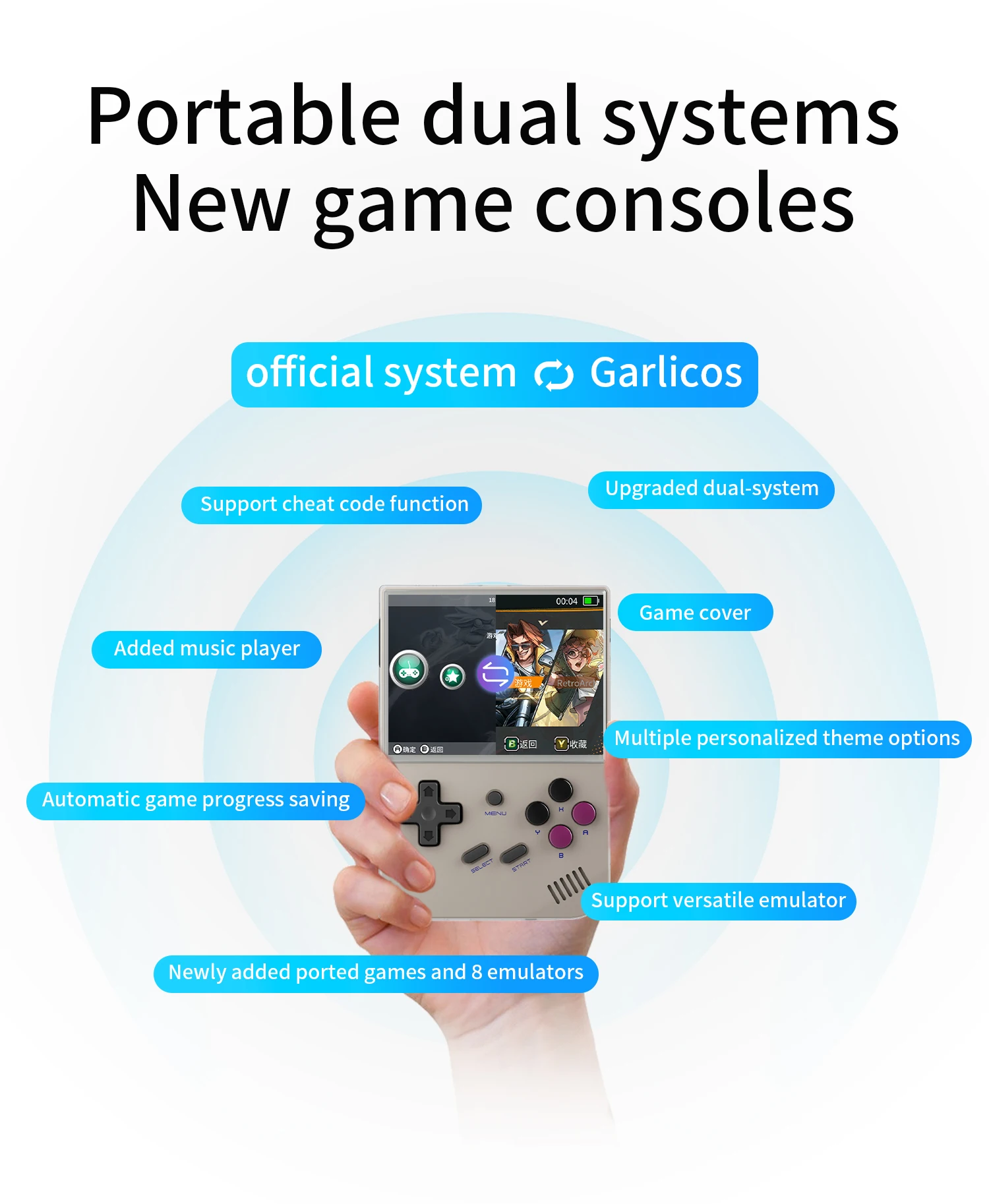 Anbernic RG35XX مشغل ألعاب محمول Linux Dual OS الرسمي GarlicOS 2600mAh 3.5 "IPS HD TV Outpu وحدة تحكم ألعاب ريترو محمولة #5