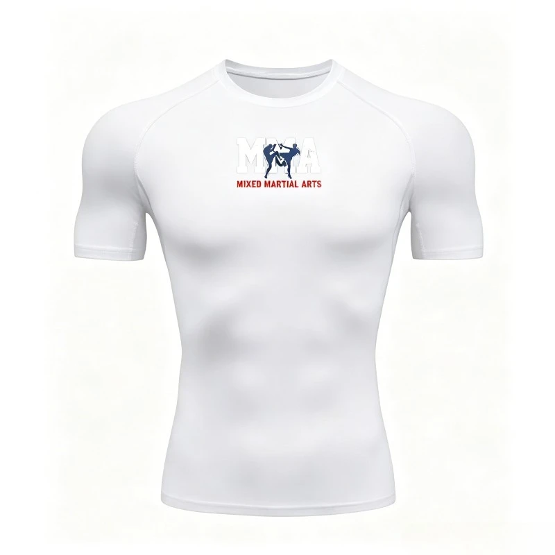High Elasticity Men's Quick-Dry Breathable Muscle Compression Fitness Shirt Sports Suitable for Strength Training and