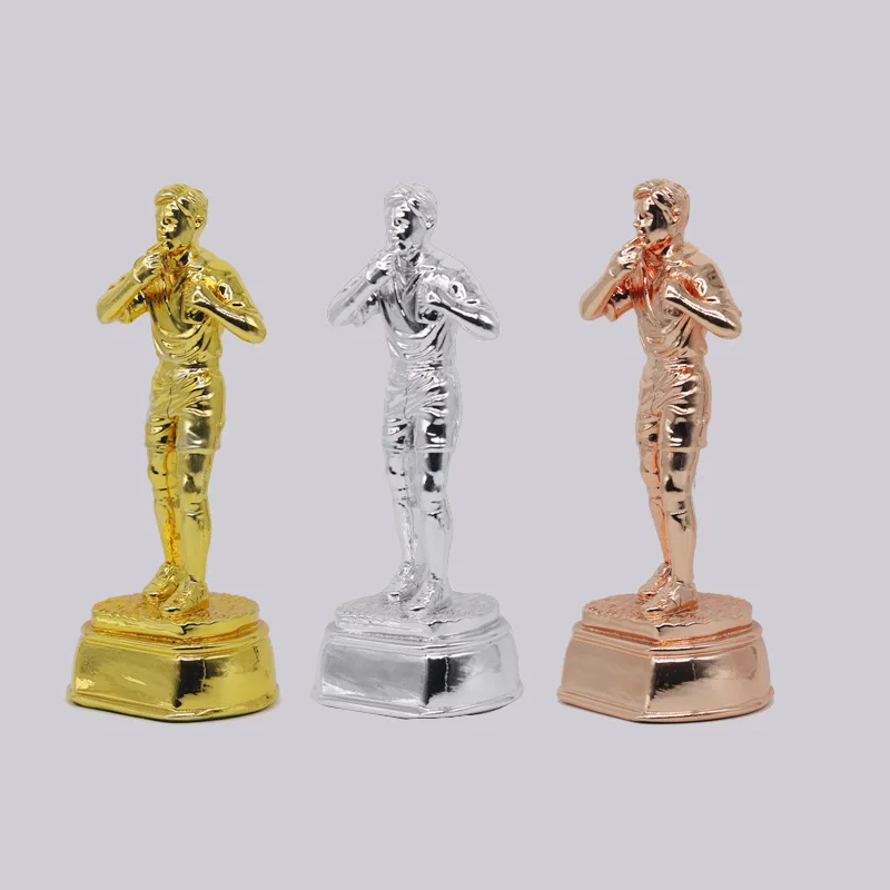Football Trophy, Referee Whistle Award, Gold-Plated Resin Handicraft, Best Referee