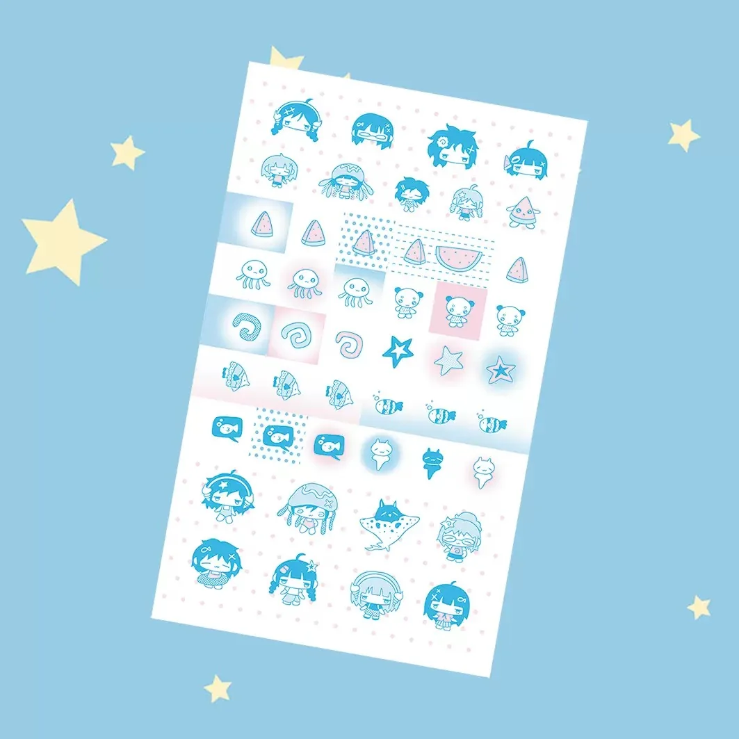 Korea Cute Summer Retro Girl Character Stickers Hand Account Phone Case Notebook Diary Planner Scrapbook DIY Decorative Stickers 썸네일 6