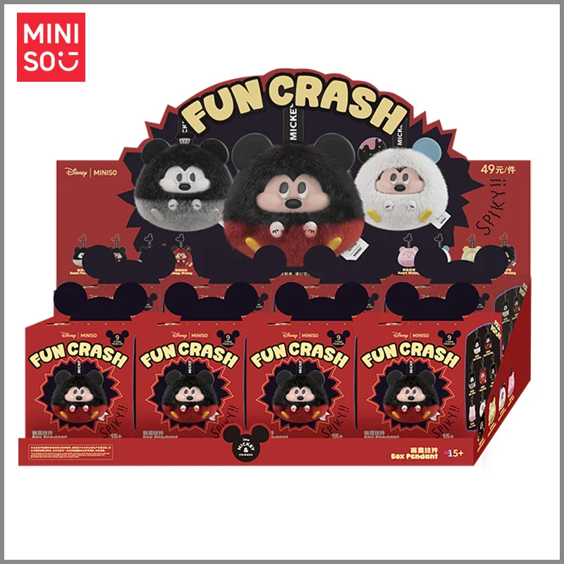 

Miniso Mickey Fun Crash Series Blind Box Plushie Keychain Surprise Box Gift For Women Fashion Pendant Vinyl Plush Blind Box Toy