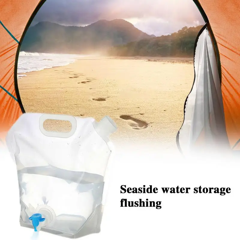 5/10L Camping Water Bag Portable Folding Water Bucket Large Water Container Outdoor Travel Collapsibles Pouch Can Camping Suppli