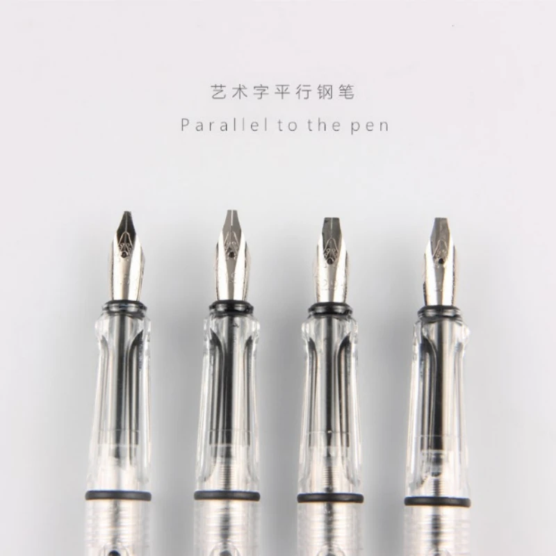 0.5mm 1.5mm 2.5mm Gothic Parallel Calligraphy Art Flat Tip Tibetan Arabic Transparent Painting Art Word Fountain Pen Gift