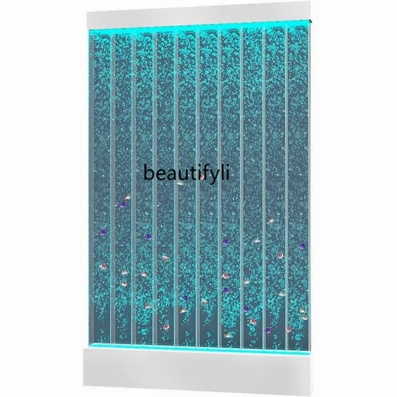 

Water Curtain Wall Living Room Partition Screens Flowing Water Entrance Cabinet Bubble Wall LED Double-Sided Wine Cabinet