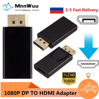 MnnWuu 1080P Display Port DP Male To HDMI-Compatible Female Adaptor Adapter Converter Portable DP TO HD Adapter for HDTV PC