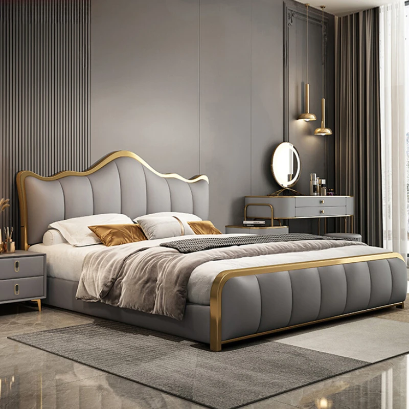 

Pretty Luxury Storage Double Bed Frame House Modern Italian Villa Bed King Size Cama Matrimonial Bedroom Set Furniture Queen