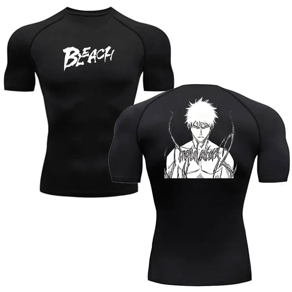 Koszulka kompresyjna Man Gym Anime Bleach T Shirt Dla Mężczyzn Nowy Trend Sport Mężczyźni Fitness Dresy Koszulki bokserskie Koszulka kompresyjna