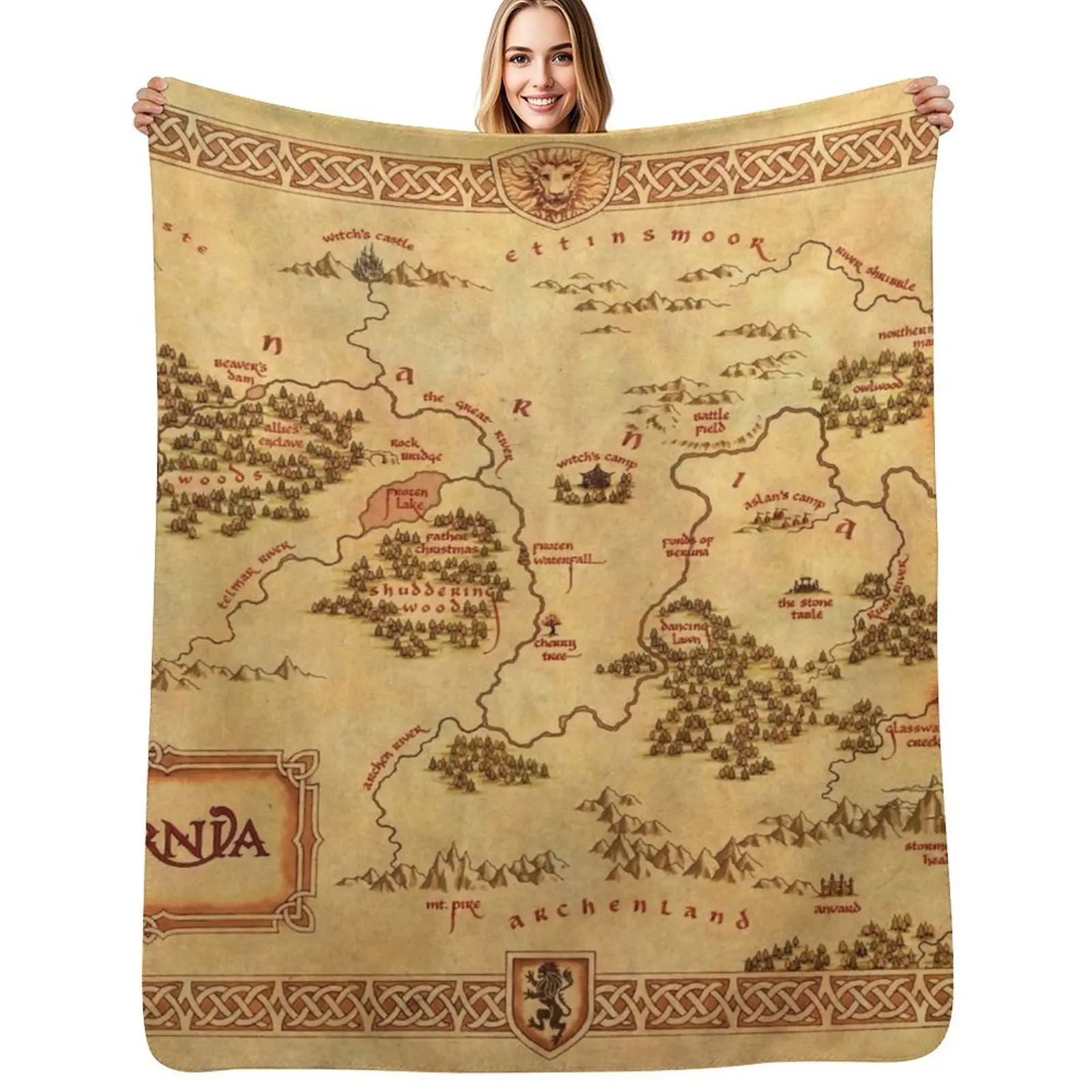 

Chronicles Of Narnia Map Throw Blanket Luxury Brand Blankets For Baby Comforter Shaggy Blankets