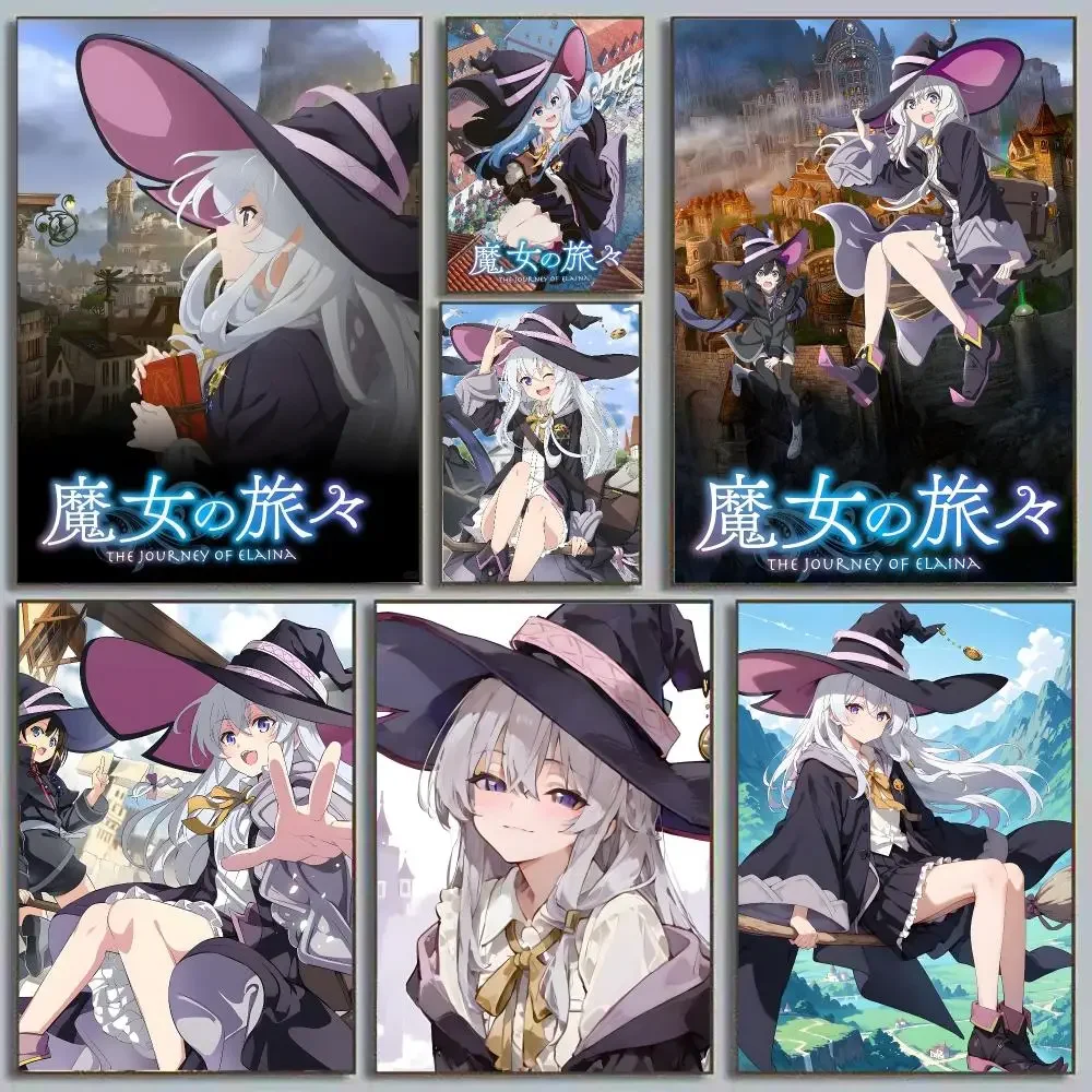 Wandering Witch Elaina Majo no Tabitabi Light Novel Isekai Adventure Calligraphy Poster Eco-Friendly Decor Frameless Canvas