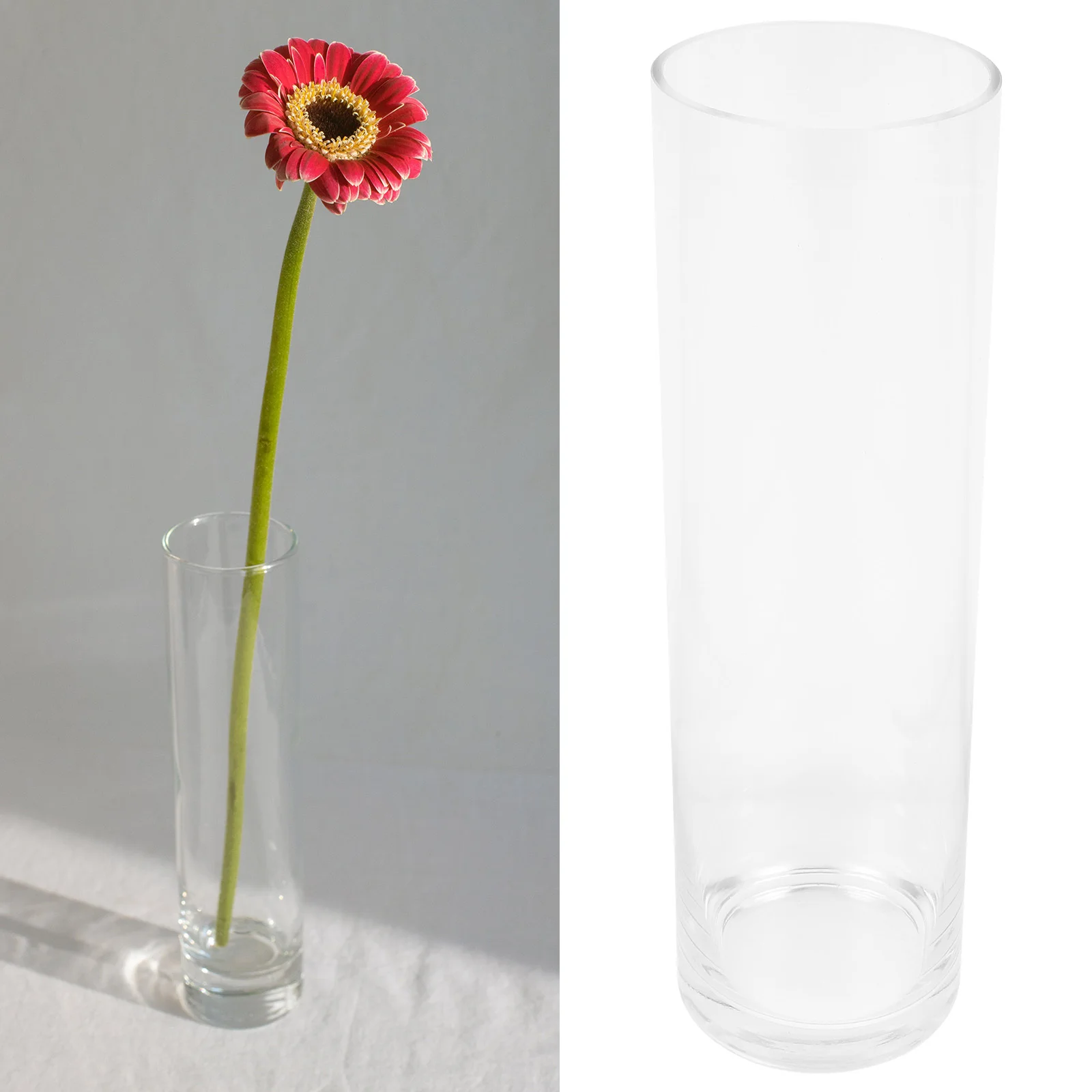 

Transparent Cylinder Glass Vase Thickened Clear Glass Hydroponic Planter Decoration Hydroponic Flower Vase