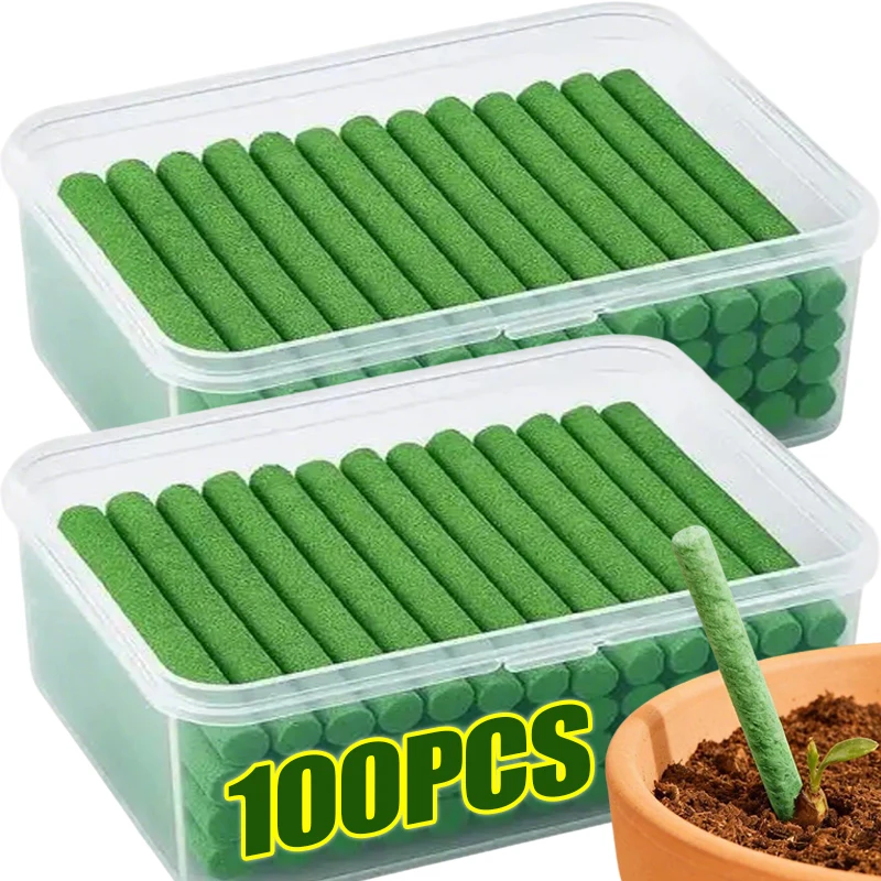 Barras de Nutrición de Liberación Lenta para Plantas 100/18x, Barras de Fertilizante Universal con Nitrógeno, Fósforo y Potasio, Potenciador para Jardín