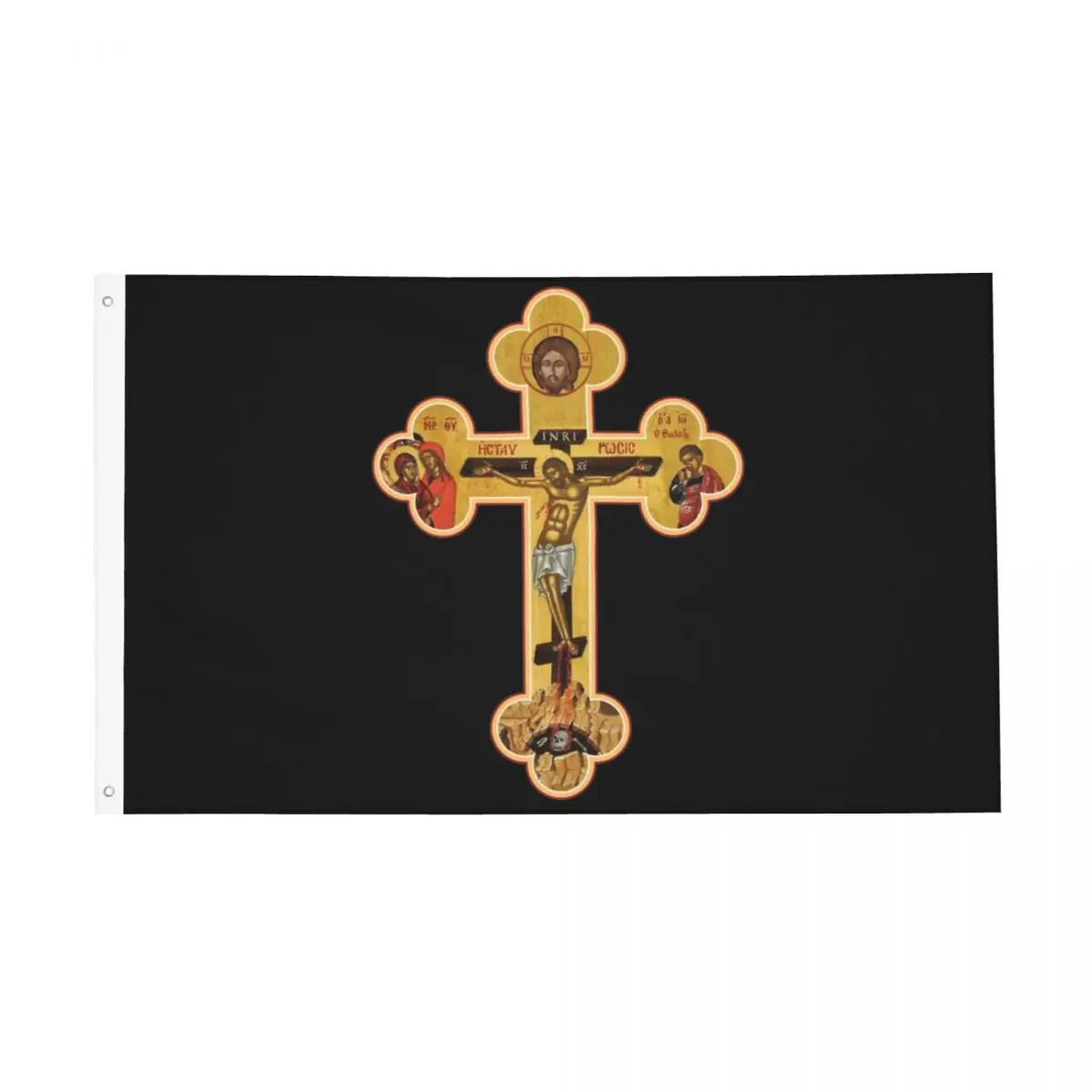 Orthodox Cross Icon Christian Flag Outdoor Banner Polyester Decoration Double Sided 2x3 3x5 4x6 FT Flags