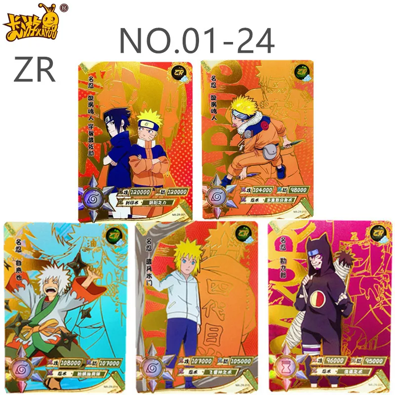 

Genuine KAYOU Naruto Hero Uzumaki Naruto Sasuke Kakashi Character Card NO.01-24 ZR Card Rare Bronzing Collection Card