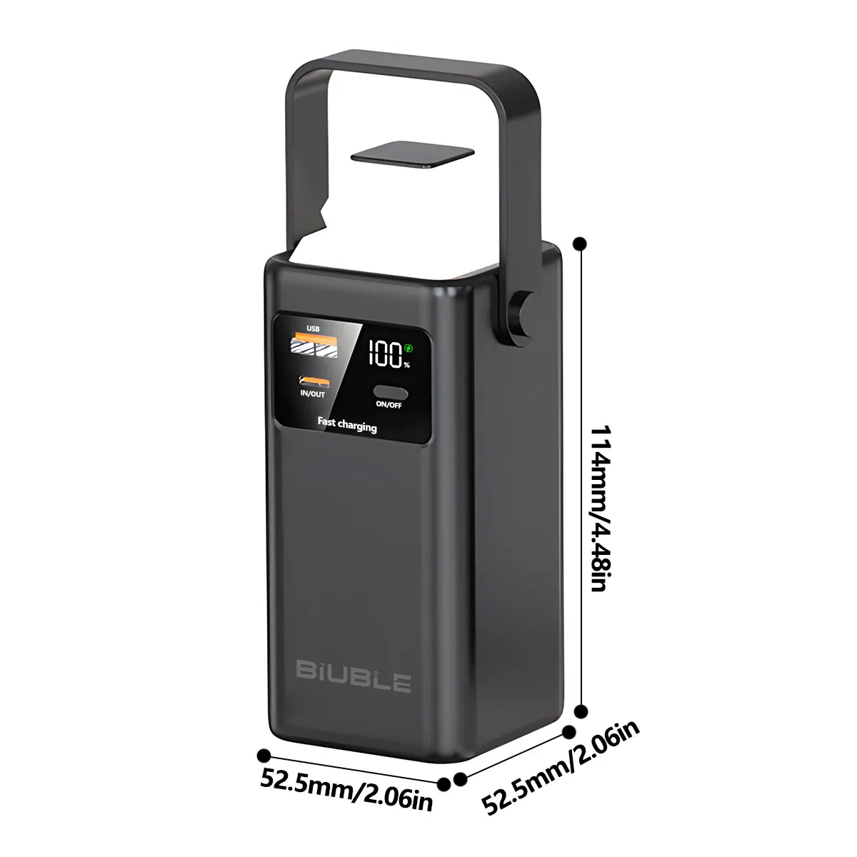 بنك طاقة 20000 مللي أمبير في الساعة، سعة كبيرة، محمول في الهواء الطلق، مصدر طاقة للطوارئ، كابل مدمج للتخييم، آيفون وسامسونج