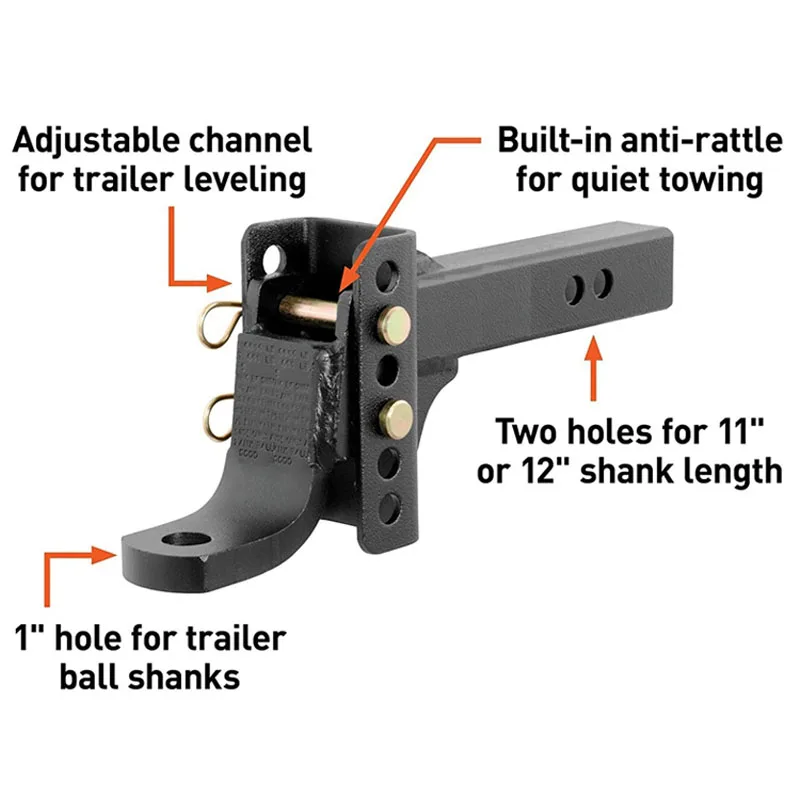 OEM Custom Metal Adjustable Trailer Arm Car Modified Tow Hook Can Be Fitted With Trailer Ball And Trailer Pin