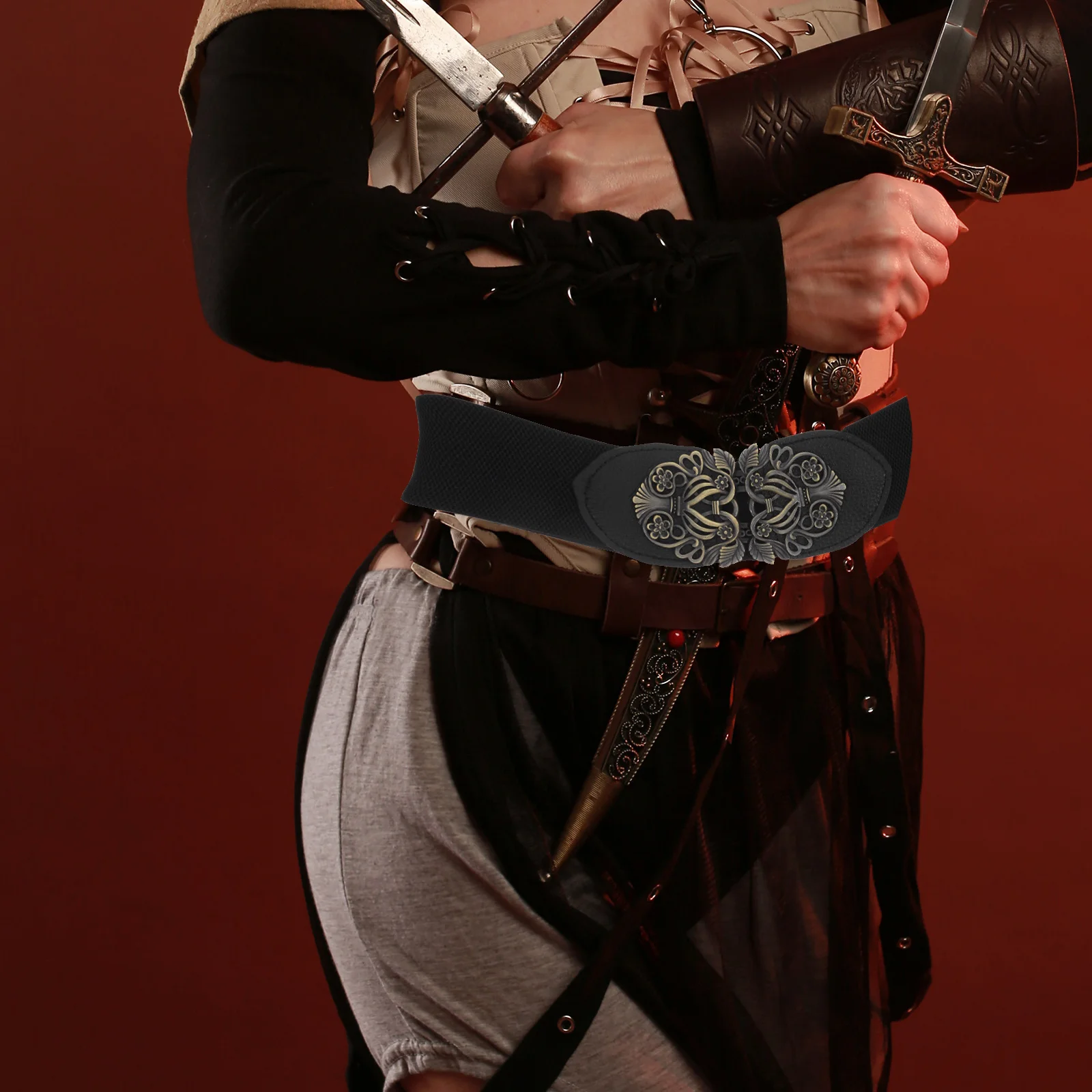 1 ensemble 1 ensemble Vintage taille ceinture bras garde rétro Faux Costume accessoires pour médiéval Viking Renaissance habiller accessoires