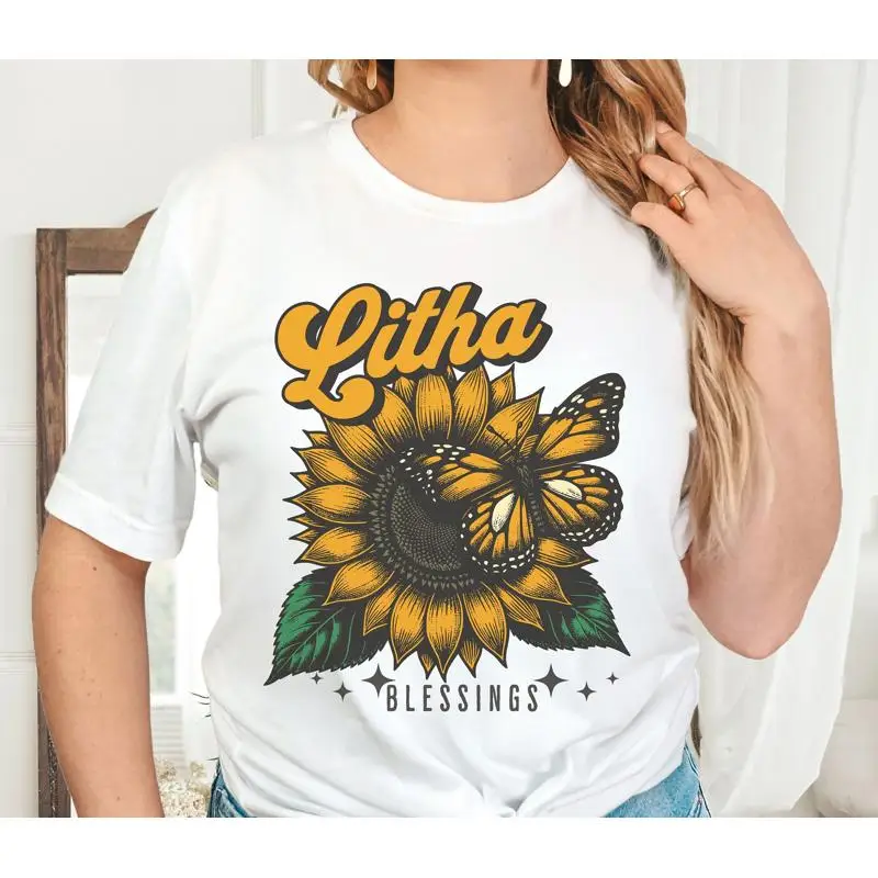 

Litha Blessings T Shirt Pagan Holiday Wheel Of The Year Wiccan Women'S Sunflower For