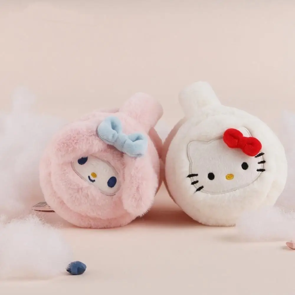 Kawaii Cinnamoroll Plush Earmuffs Sanrioed Melody Kuromi Ear Bagskeep Warm Ears Cold Protection Girl Kids Festival Gift Cute