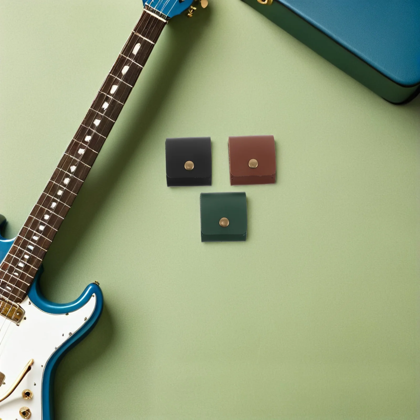 

3Pcs Foldable PU Guitar Pick Holder Roll-Up Organizer Case Compact Storage Plectrum Bag for Guitarists