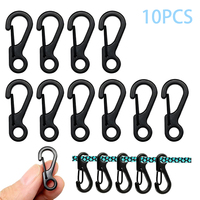 10Pcs Carabiner D-Ring Key Chain Spring Clips Mini Aluminium Alloy Hang Buckle Survival EDC Gear Outdoor Camping Keyring Tool