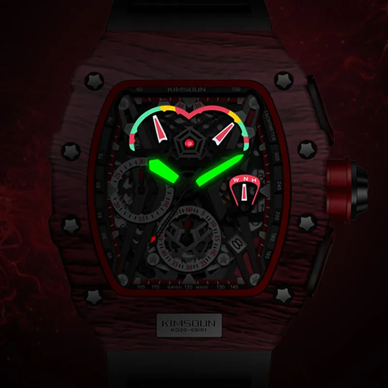 Imagem -03 - Moda de Luxo Relógios dos Homens Marca Superior Esportes Pulseira Silicone Relógio Quartzo Data Automática Tonneau Aaa Relógio Pulso Homem Reloj Dropshipping