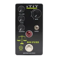 Pedal de efecto Mosky Big Fuzz Pedal de guitarra Fuzz con 4 botones adecuado para accesorios de bajo de guitarra