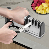 Knife Sharpeners, 4-Stage Kitchen Knives and Scissors Sharpening Tools, Professional Chef's Kitchen Knife Accessories to Repair