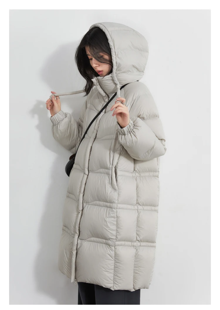 CHIC VEN Women Long Down Coats Solid Loose Casual 95 White Duck Down Jacket Thick Warm Female Outerwear Autumn Winter 2025