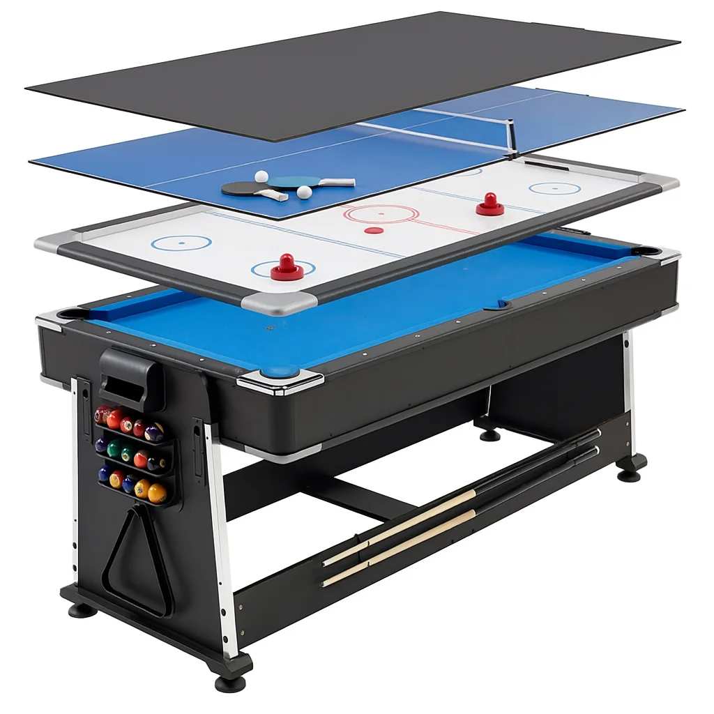 Multifunctional Indoor Sport Equipment Flip Table Snooker Billiards Air Hockey Tennis Eco-Friendly Ball Return Cushion