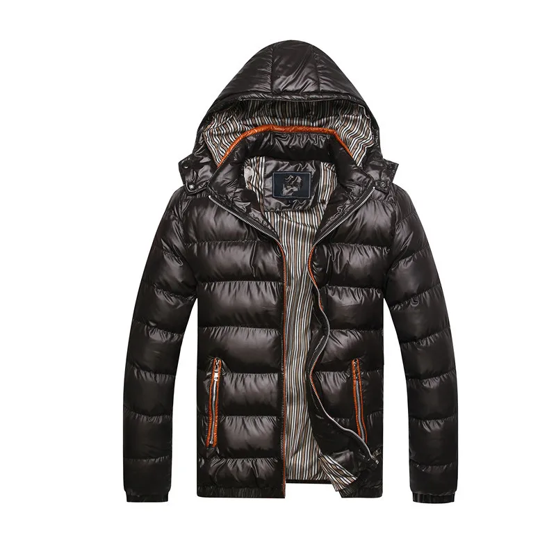 2025 Winter Men Down Jacket Vintage Stand Collar Hooded Male Outerwear Long Sleeve Zipper Cold-proof Comfortable Daily Man Coat