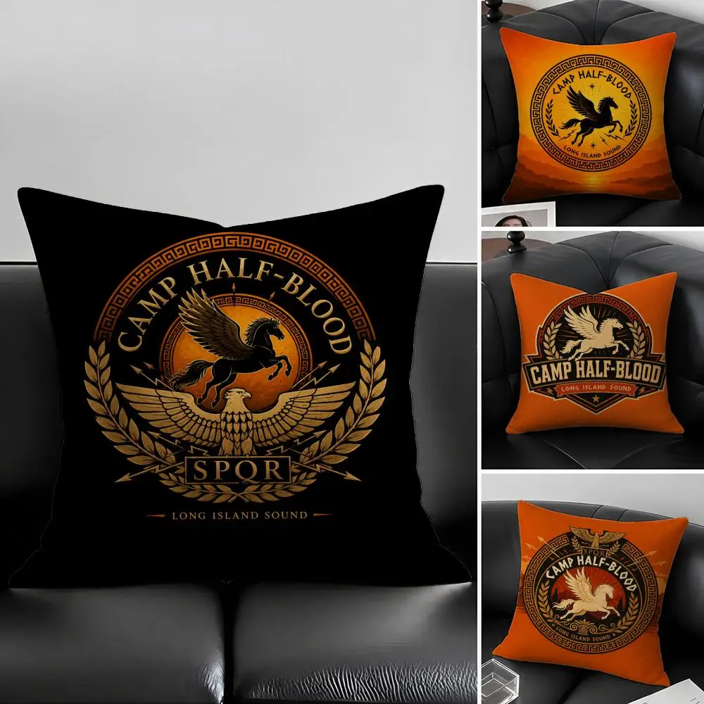 Symbol SPQR Cushion Cover Natural Linen Pillowcase Set, All-in-One Decor for Sofa, Bedroom & Chair