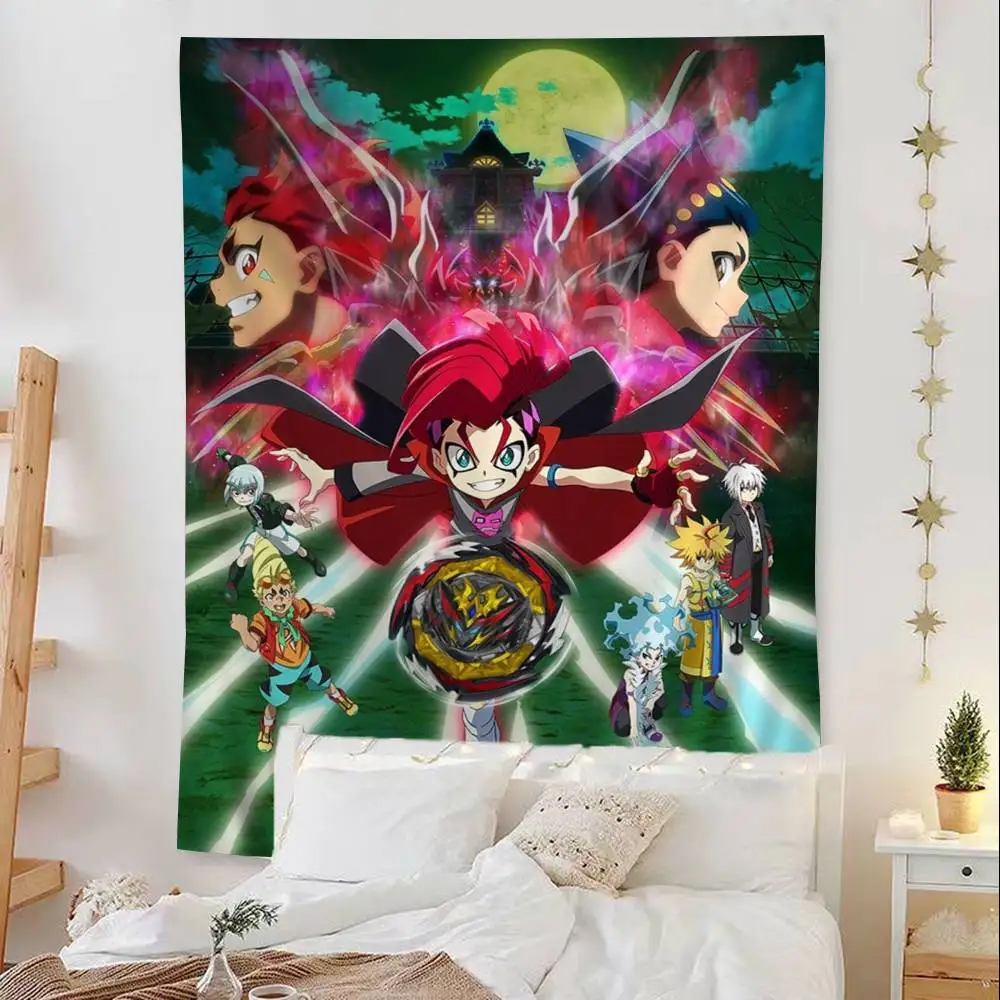 Tapiz de Pared Grande con Estampado de Anime B-Beyblade, Tapiz de Pared Hippie Barato, Tapices de Pared Bohemios, Mandala, Decoración del Hogar Estilo INS