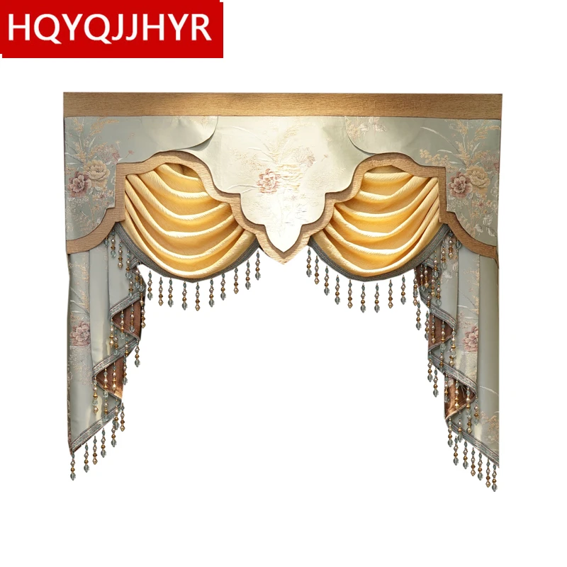 11 style luxury custom Valance for villa living room hotel  (Buy VALANCE dedicated link/Not including Cloth curtain and tulle)