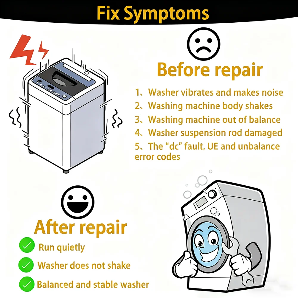 4PCS Washing Machine Suspension Rod And Spring Assembly Kit DC97-16350U DC97-16350E DC97-16350S DC97-16350T Boom Balance Bar