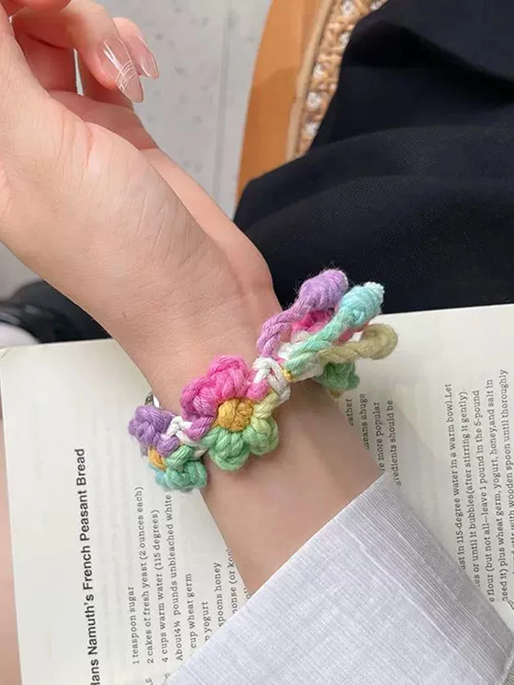 น่ารักสายรุ้งดอกไม้สําหรับ Apple Watch 49 มม.46 มม.45 มม.40 มม.42 มม.41 มม.38 มม.ไนลอนสานสําหรับ iWatch Ultra 10 9 8 7 SE 6 5 4