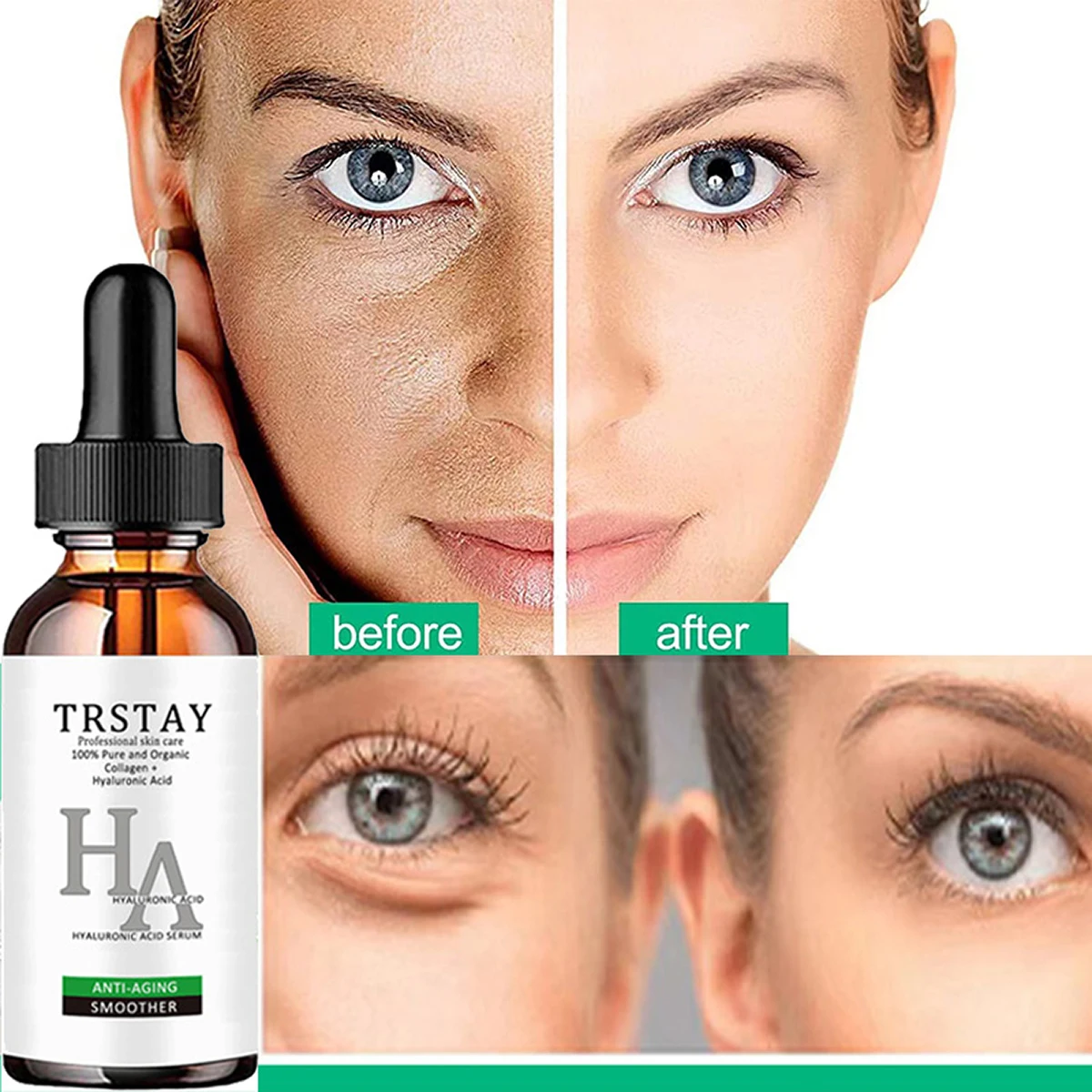 

hyaluronic acid essence, mild and non irritating, moisturizing, brightening skin tone, leaving skin soft and delicate