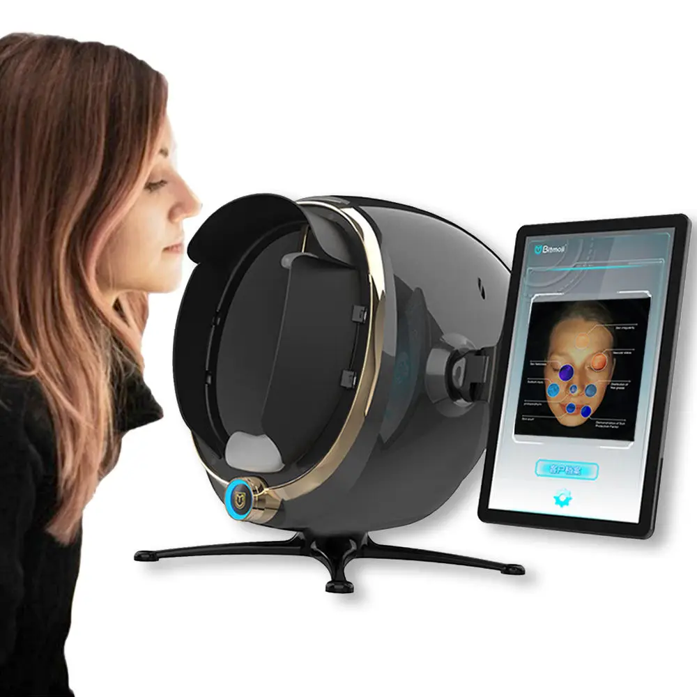 Scanner portátil para teste de pele, câmera facial 3d, espelho mágico, máquina de análise de pele, analisador de cuidados faciais 2024