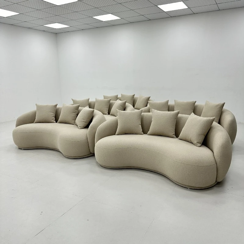 

Modern Simple Curved Sofa Fabric Sofa Living Room Hotel Multi-person Single Chair